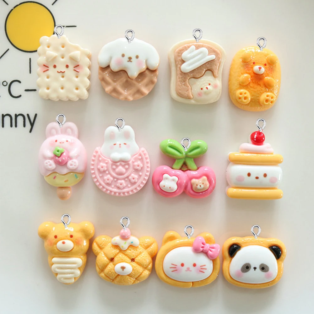 

10PCS Shiny Cat Biscuits Series Flat Back Charms For Earrings Bracelet Hairpin DIY Jewelry Pendants Decoration Accessories