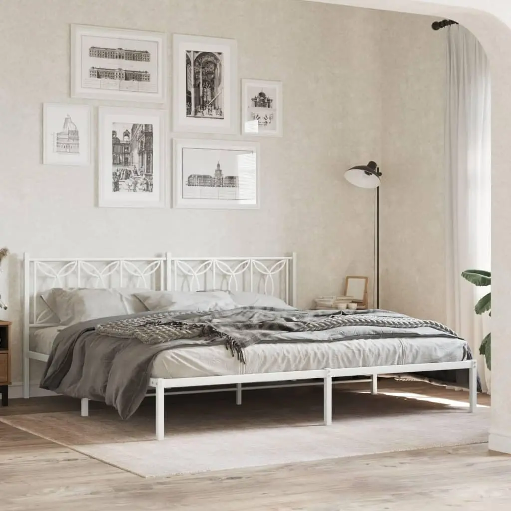 Metal Bed Fe Without Mattr with board White 76