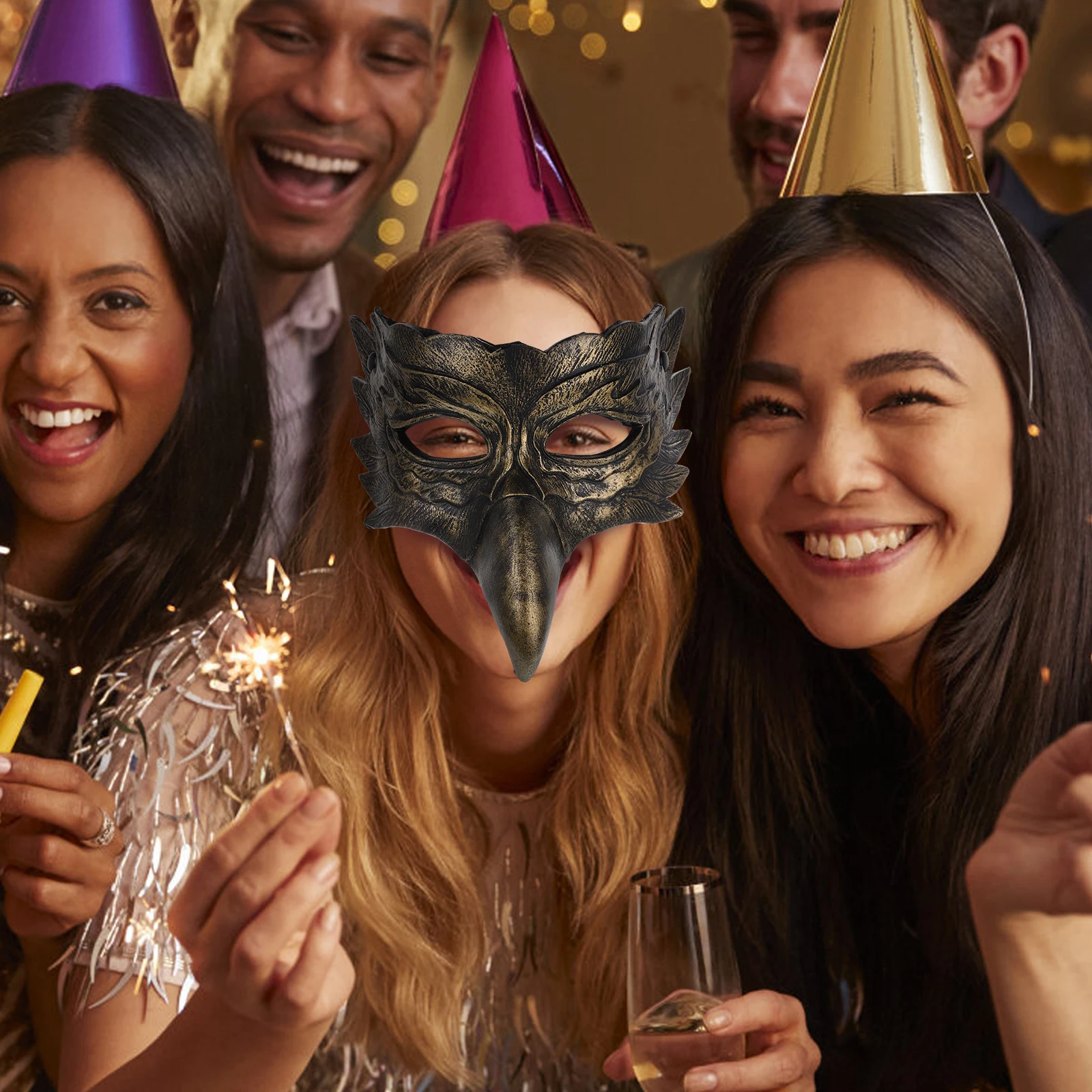 

PU Eagle Animal Mask Realistic Lightweight Comfortable Masquerade Party Cosplay Half Mask Halloween Costume Accessory Prop