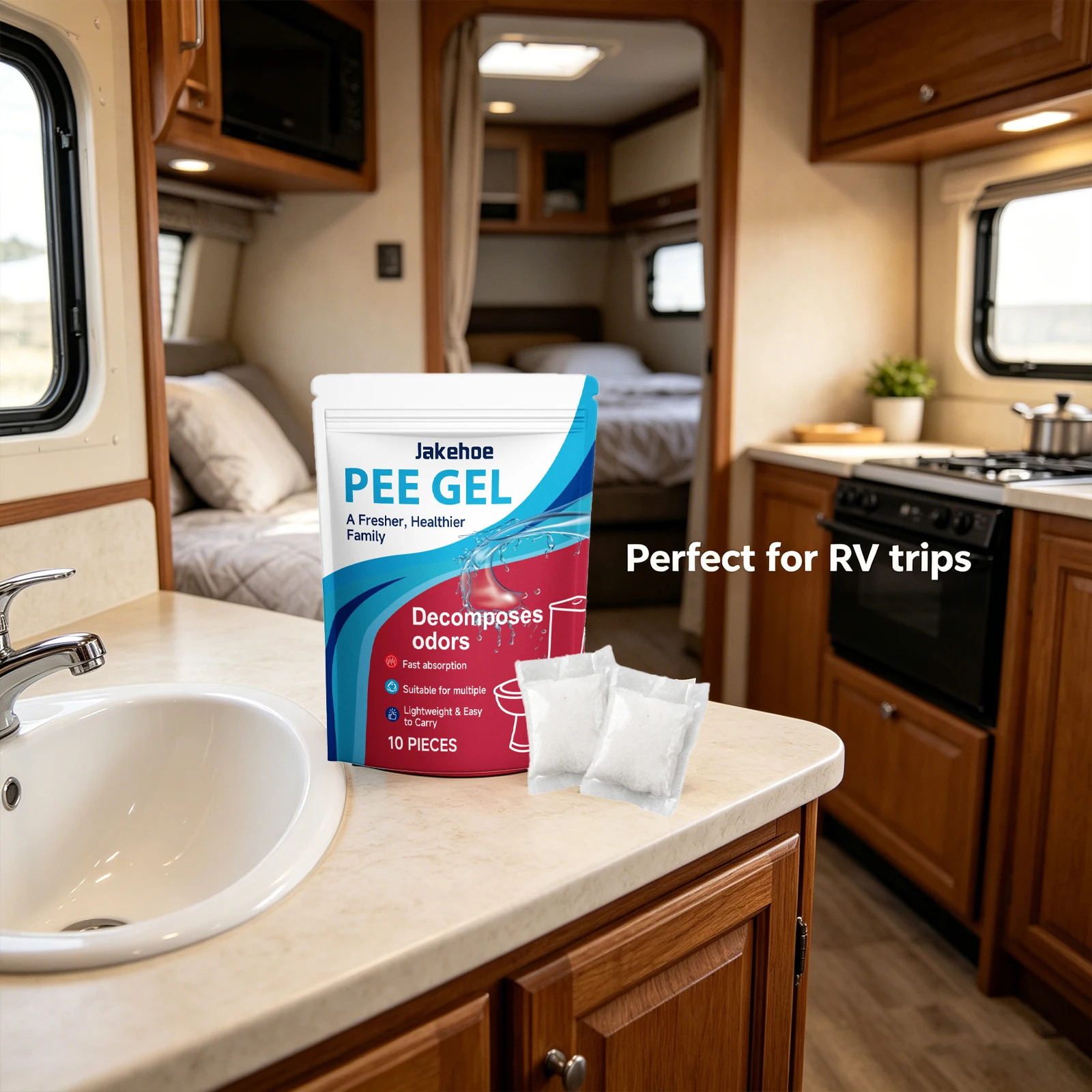 Pee Gel Urine Solidifier Packs Eliminates Urine Odors Fast-Acting Absorption Camping Travel Sanitary Solution Absorbent Powder
