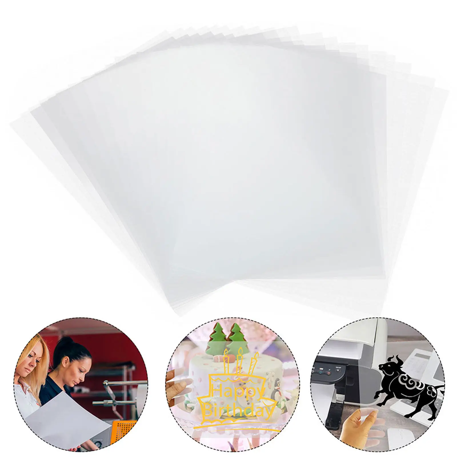 30Sheets Inkjet Transparent Film For Screen Printing Setup Teacher Transparency A4 High Clarity Printable Paper
