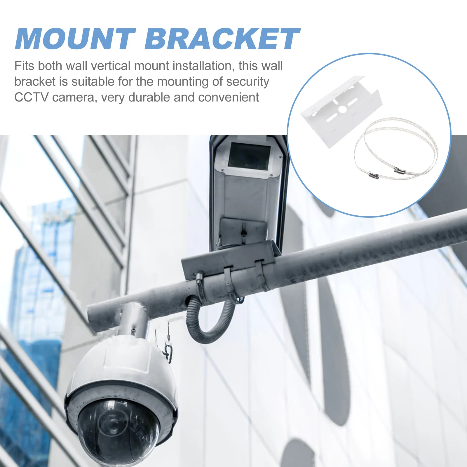 

Security Camera Bracket Wall Mount Hoops Durable Practical Design Steel Plate Material Easy Installation Storage