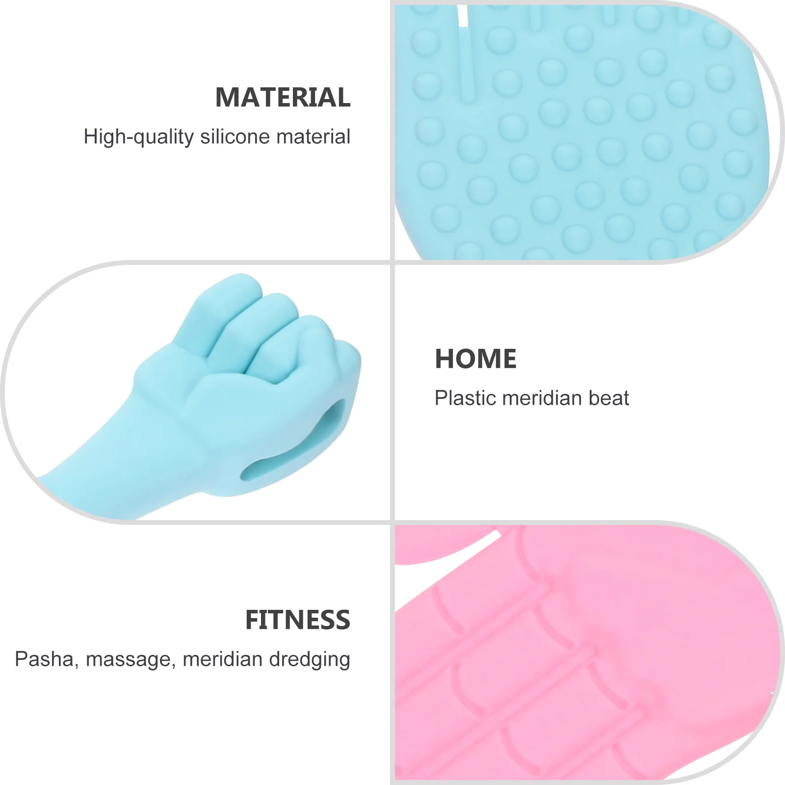 

2 pcs Portable Massage Hammer Dual-Use Back Knocker Gua Sha Board Ergonomic Palm Pat Tool For Home Office Travel Hand-Held