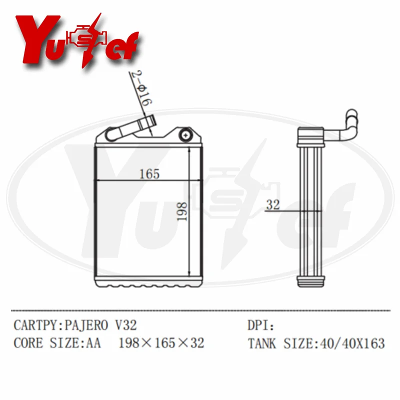 ALL ALUMINUM HEATER CORE FITS FOR MITSUBISHI V32 MB813485