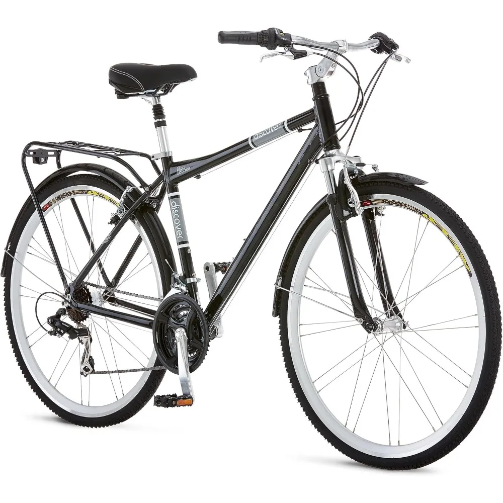 Bicycle, Adult Male Female Hybrid, 700c Wheels, 21 Speed, Step or Step Frame, Front and Rear Fenders, Rear Luggage Rack