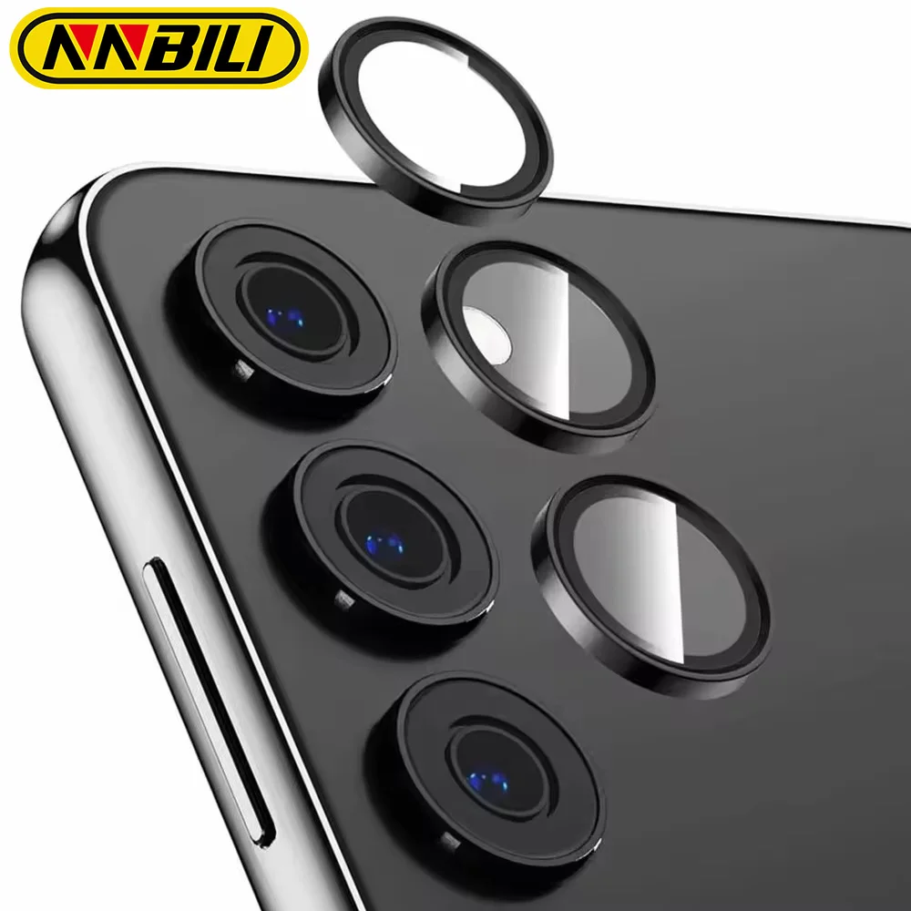 NNBILI 3Pcs/1Set Metallic Luster Lens Protector Cover For Samsung Galaxy S26 Plus S24 FE S25 A15 A35 A55 Full Protect Camera Pro