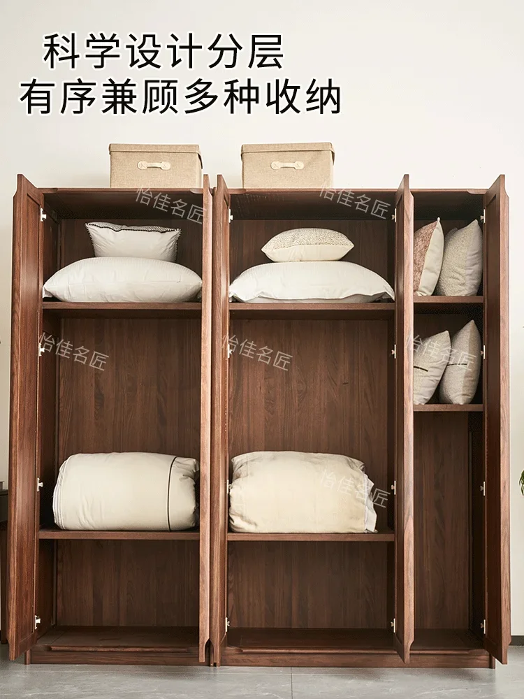 

b18 all solid wood wardrobe black walnut antique home bedroom door large wardrobe