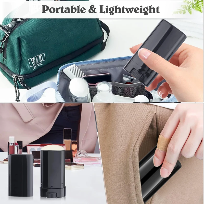 10 عناصر 15 جرام زجاجات أنبوب أحمر الشفاه المسطحة البيضاوية الصغيرة حاويات مزيل العرق الفارغة زجاجات عينة السفر المحمولة لمستحضرات التجميل ذاتية الصنع