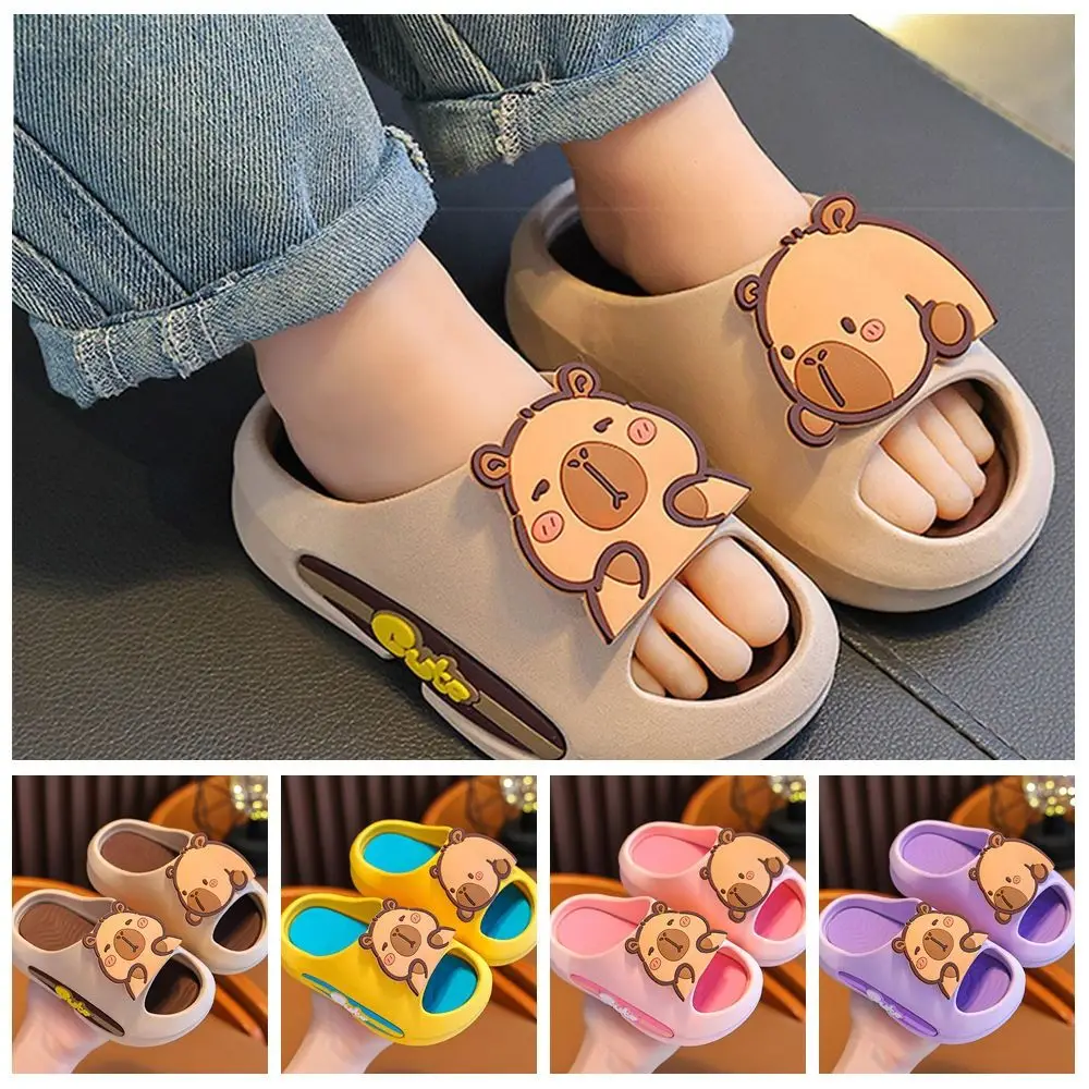 

Cartoon Cute Capybara Slippers Platform EVA Cartoon Animal Slippers Solid Color Anti Slip Children's Bathroom Sandals Beach