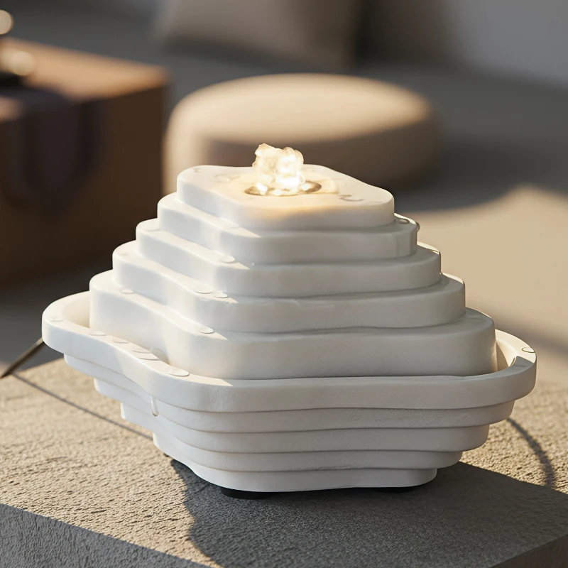 

Indoor Landscape Tea Room Fountain Ornament Circulating Water Light Luxury High-end Living Room Hotel Shop Opening Gift