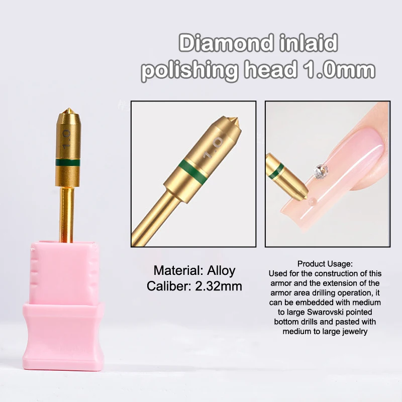 0.4/0.6/0.8/1/1.2mmタングステンカーバイドネイルチップボトムドリルビット電動マニキュアポジショニングポイントドリル研削ヘッド用
