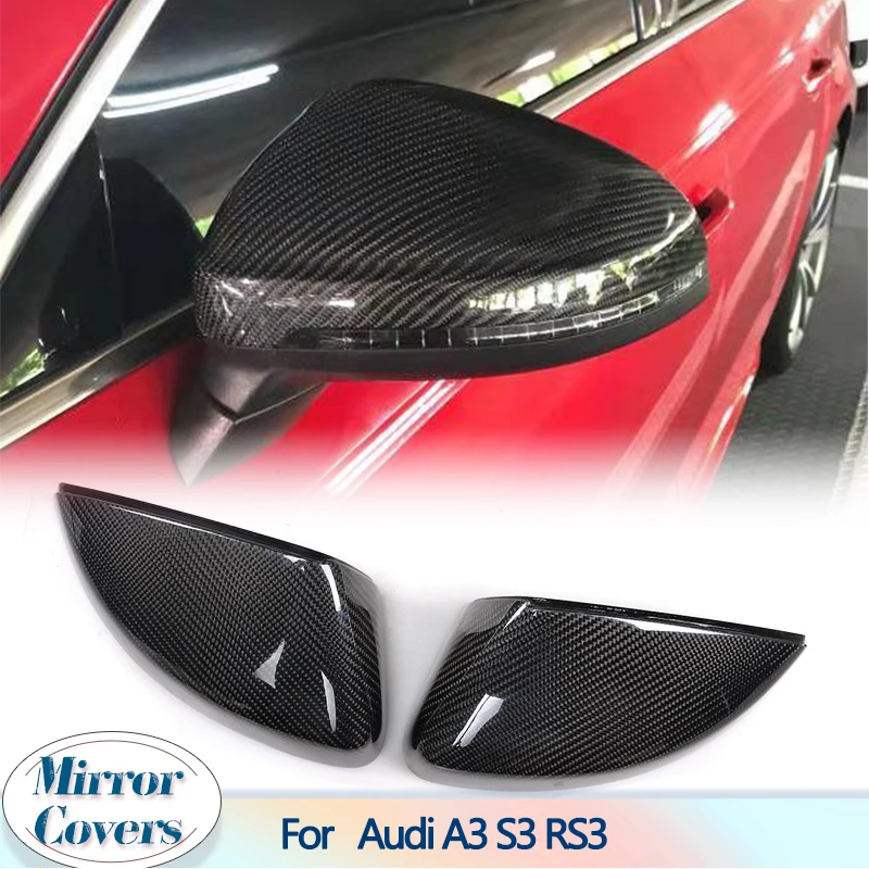 

Carbon Fiber Rearview Mirror Covers For Audi A3 Standard Sline S3 RS3 8V 14-16 Hatchback Sedan Coupe Replace Side Mirror Caps