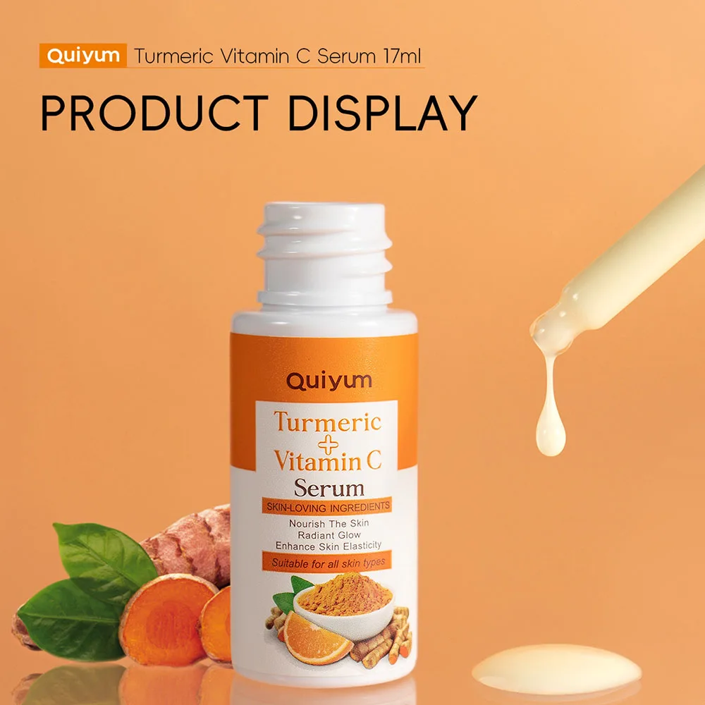 

QUIYUM Turmeric Vitamin C Face Essence 17ml Brightening Essence for Dull Skin Firming Moisturizing Anti Aging Skin Care