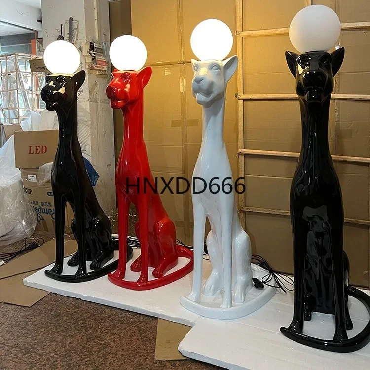 Leopard sculpture floor lamp new product sales department lobby creativity