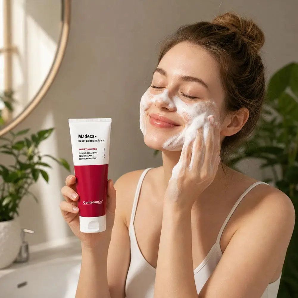 Centellian24 Madeca‑Relief Cleansing Foam 150ml Centella Asiatica TECA Gentle PH‑Balance Face Wash Rich Cream Bubble