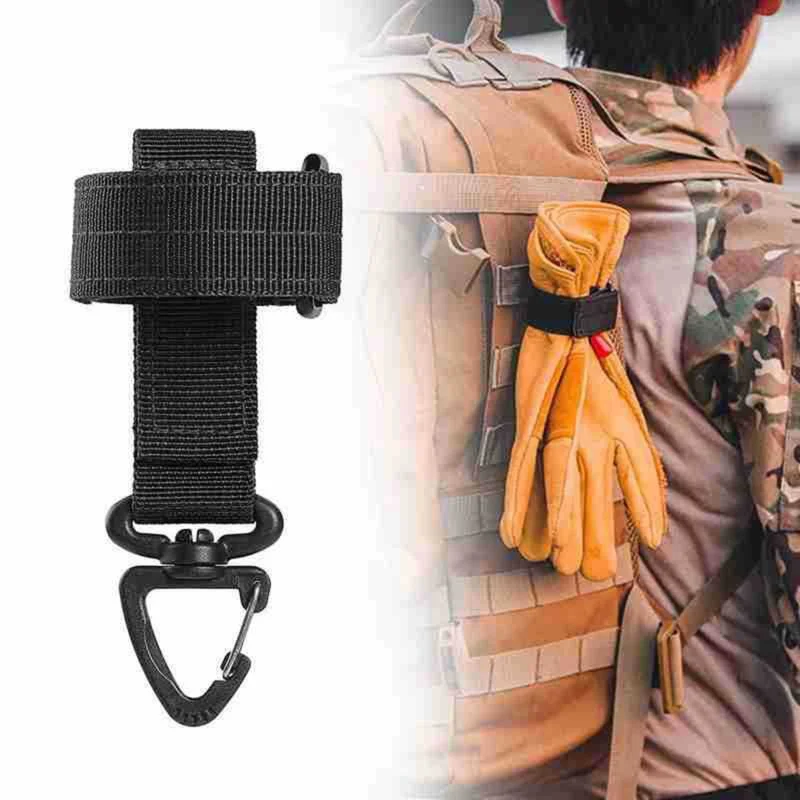 Heavy Duty Firefighter Glove Strap Mini Carabiner Clips Hook Adjustable Holder Hanger For Camping Work At Height