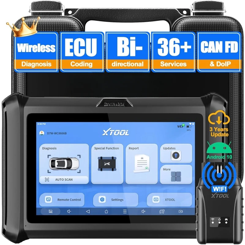 

Wireless Ver. of D7/D7S, OBD2 Scanner with 3-Year Updates, ECU Coding, CAN FD&DoIP, 36+ Resets, Key Programming