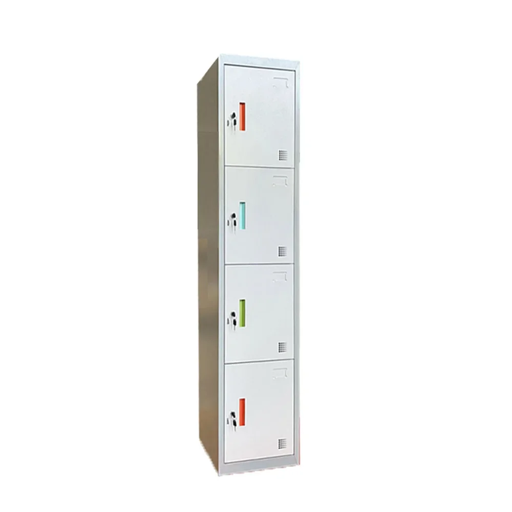 Single 4-door Steel Locker School Metal Locker Vertical Wardrobes For Employer