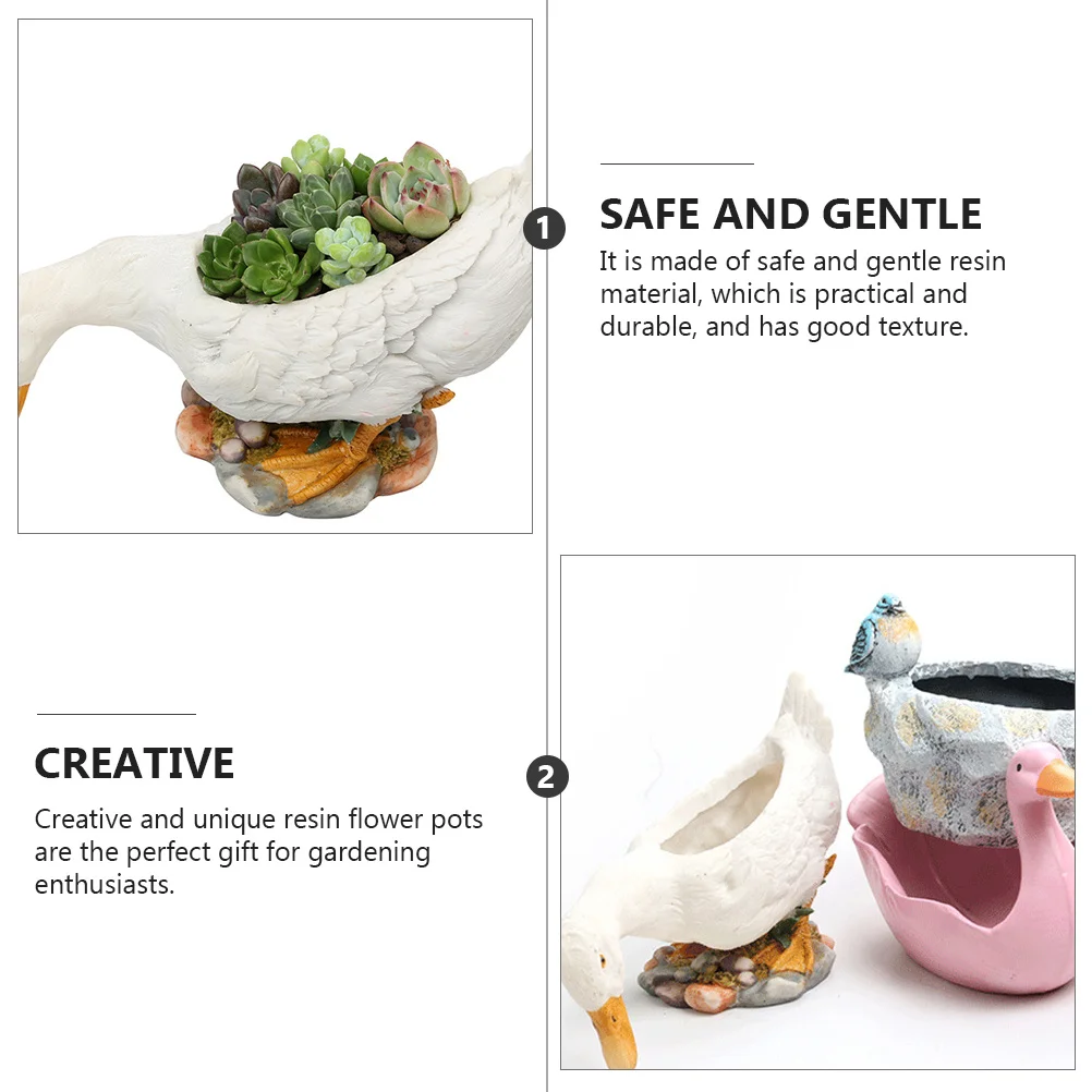 

1 шт., цветочный горшок из смолы с мультяшными животными, контейнер для суккулентов, креативный садовый горшок для бонсай, декоративный цветочный горшок из смолы