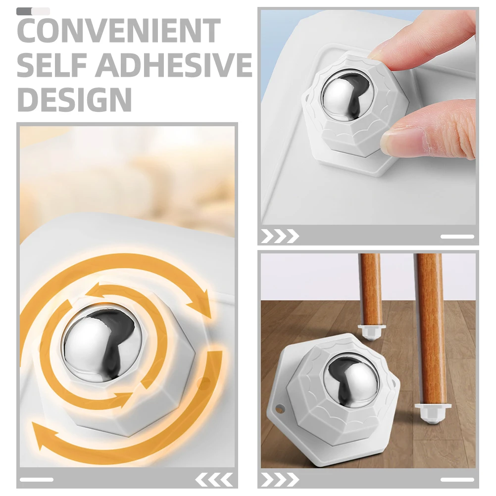 

4pcs Universal Wheels Self Adhesive Swivel Casters Heavy Duty for Appliances Trash Can Luggage Storage Box Home Use Strong