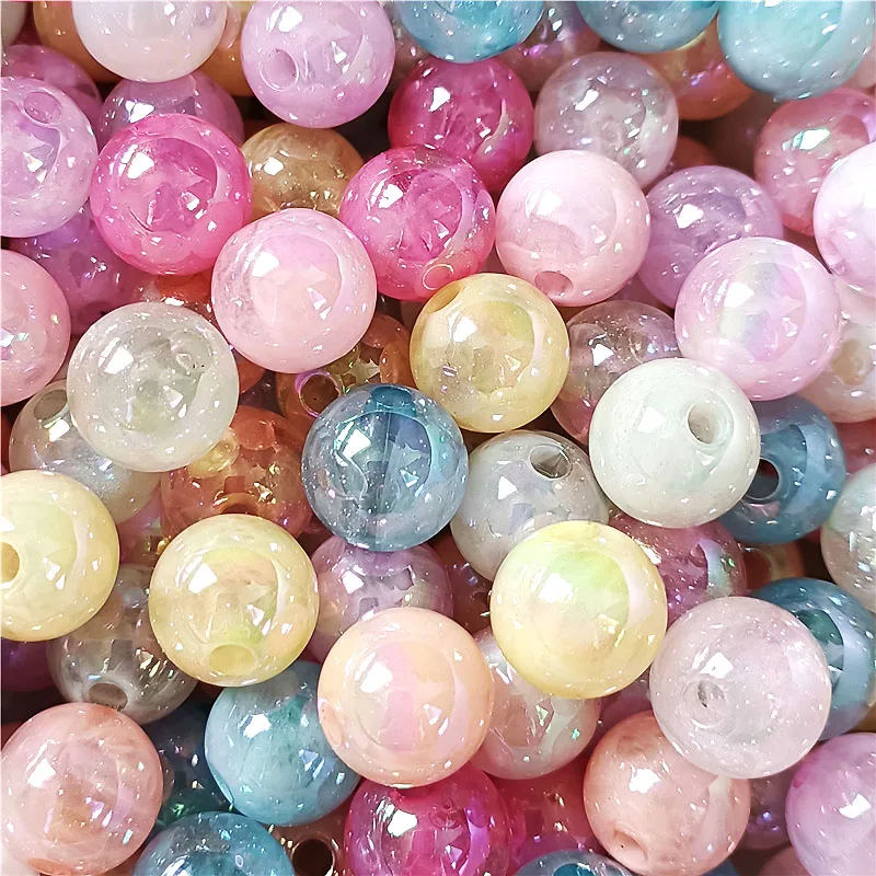 10 sztuk galaretkowy kolor akrylowy gwiaździsta chmura materiały okrągłe koraliki tworzenia biżuterii 16mm naszyjnik DIY bransoletka modne dodatki