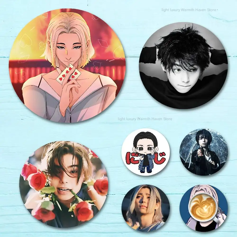 

Actor N-Nijiro Murakami Round Wooden Coasters For Cute Design Suitable for Drinks Tea,Coffee Home Perfect Gift