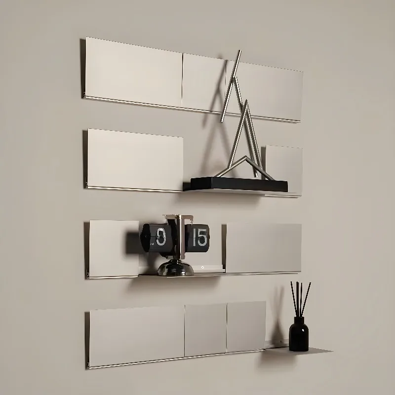 

Bauhaus Style Foldable Wall Shelf, Aluminum Alloy Floating Display Ledge for Living Room, , Minimalist Storage Rack for Books