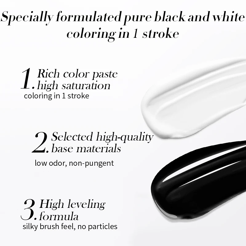 BORN PRETTY 250g Pure Black White Color Gel Nail Polish Semi Permanent Jelly Nude Gel Refilled Package Soak Off UV LED Gel