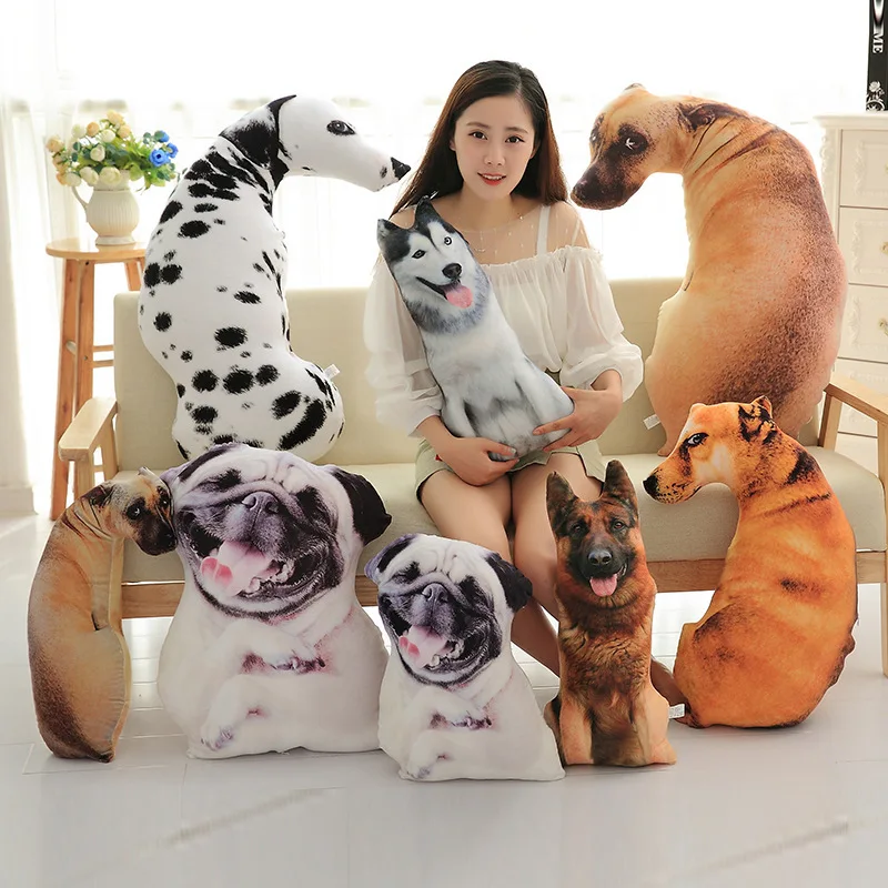 

Creative Simulation Dog Pillow Sleeping Doll 3D Husky Corgi Chai Dog Profiled Plush Toy Children's Birthday Gift