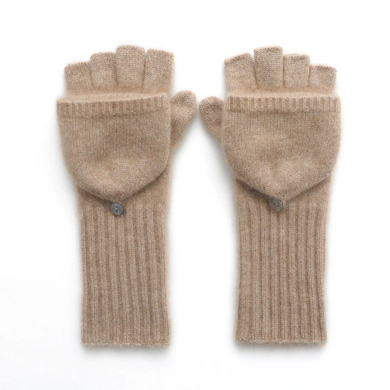 Winter Mitten Warm Knitted Fingerless Gloves Flip Mittens for Men Women Student Boys Girls Half Finger Gloves Thicken Gloves