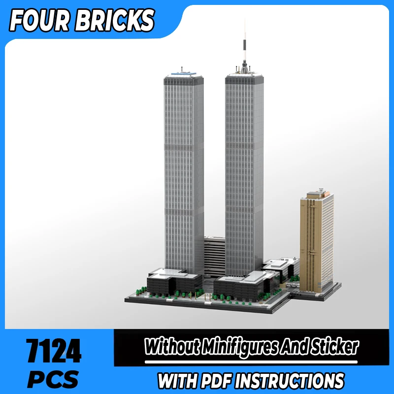 

Moc Building Blocks World Trade Center Complex Technology Modular Bricks Model Gifts Christmas Toys DIY Sets Assembly