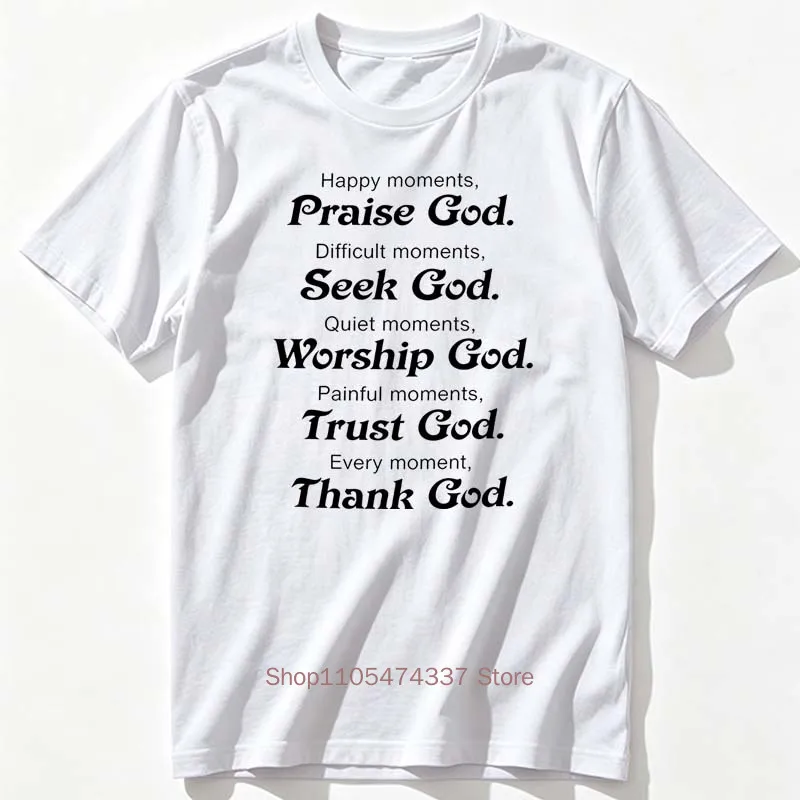 Praise Seek Trust God Pattern Print T-shirts for Women Summer Casual Fashion Comfort Minimalist Crew Neck Short Sleeve Tees