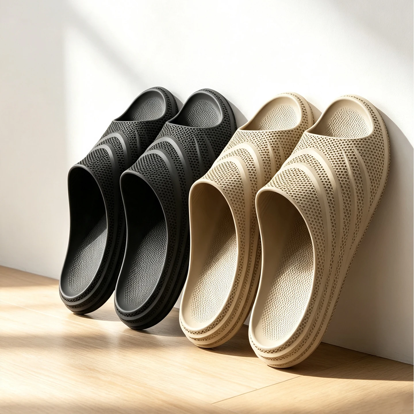 Men's EVA Summer Slides Comfort Thick Sole Non-Slip Pool Bathroom Slippers Quick-Dry Anti-Water Indoor Outdoor House Shoes