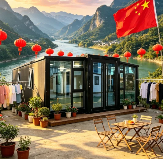 Sleek Container House Mobile House Double-wing Folding House Eco-Friendly Expandable Waterproof Modular Prefab Modern Hot Sale