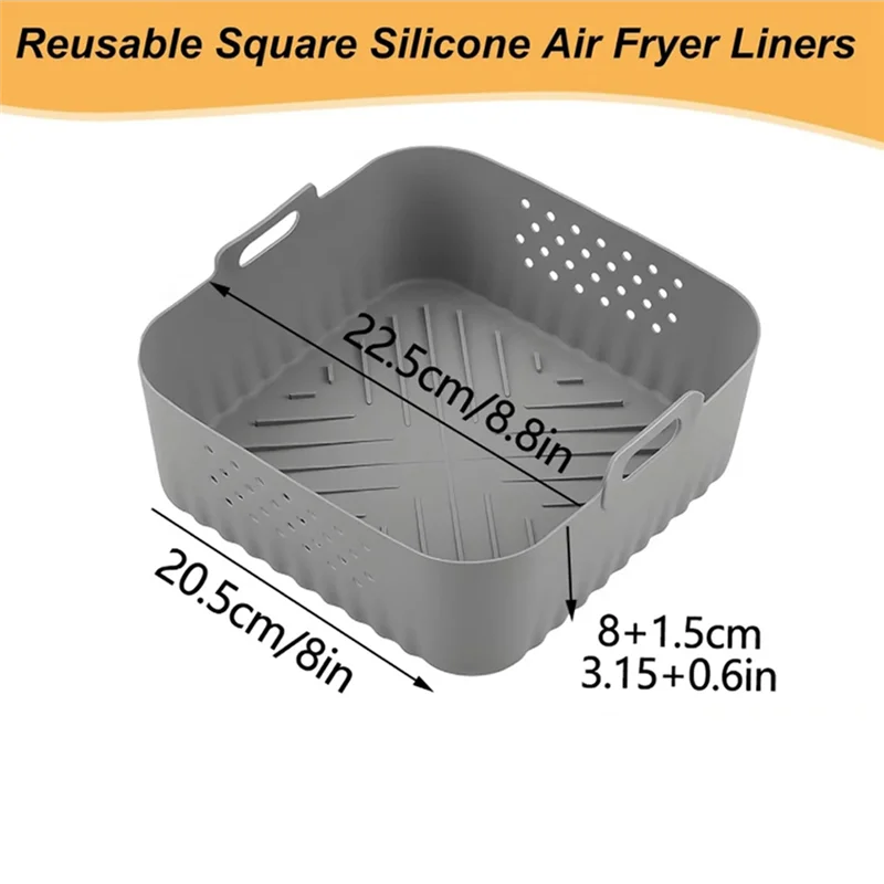 비스엠 실리콘 에어프라이어 라이너 재사용 가능한 에어프라이어 라이너 실리콘 그레이