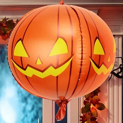 

Pumpkin Shape Aluminum Film Balloon, Halloween Decoration, Party Arrangement, Bar, Shopping Mall, 4D, 20Pcs