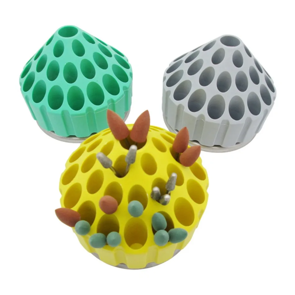 

1Pc 35 Holes 360 Degree Dental Rotating Storage Box Plastic Bur Holder Block Case Honeycomb Polishing Placement Box Dentist Tool