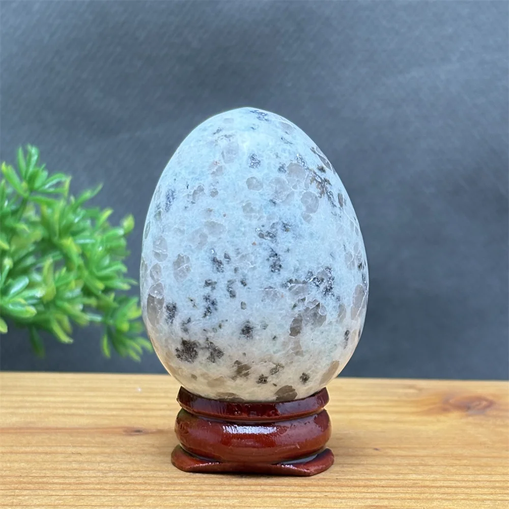 46mm Natural Lotus Jasper Egg-shaped Stone Healing Crystal Pigeon Eggs Spiritual Meditation Home Decoration.