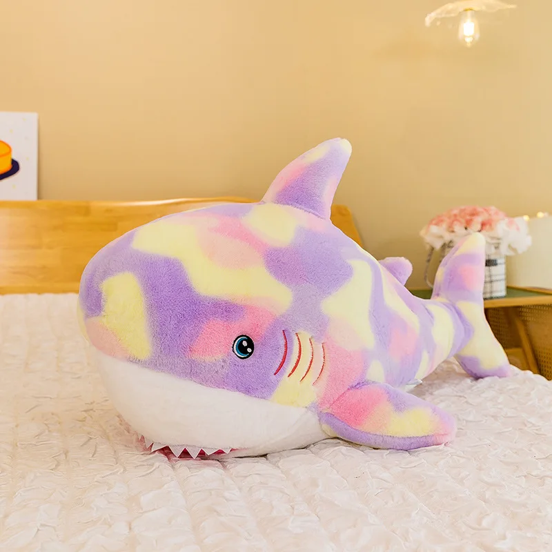 2024 New Cartoon Baby  Soothing Pillow Baby Pillow Simulation Marine Life Shark Plush Toy Fish Doll Helps Sleep Gift Gray