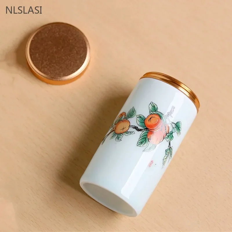 60/130ml Handmade Ceramic Spice Jar Sealed Candy Storage Tank with Cover Ceramic Coffee Containers Portable Travel Tea Box