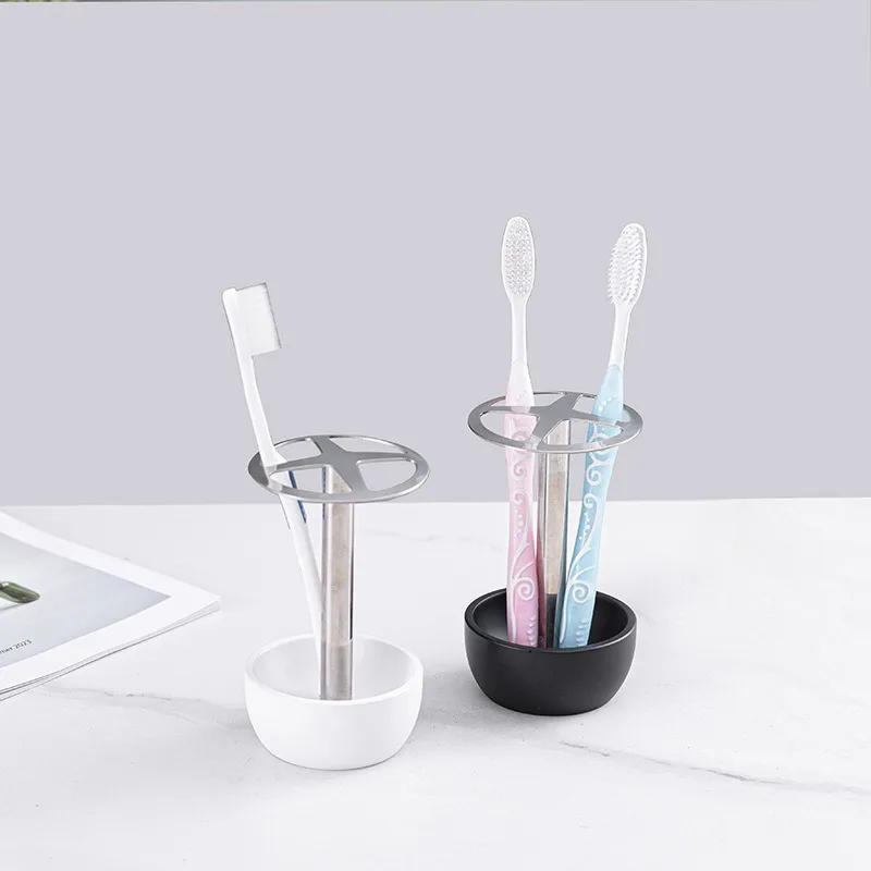 304 stainless steel toothbrush holder rack white simple ins bathroom