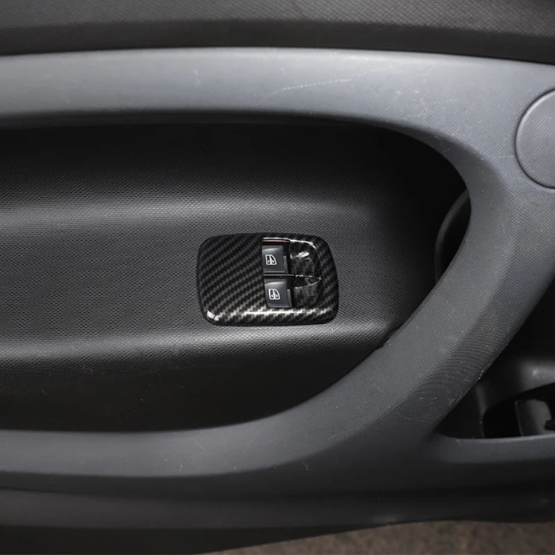 

For Mercedes Benz Smart 453 2016-2021 ABS Carbon Fiber Car Window Lift Button Frame Cover Trim Interior Car Accessories