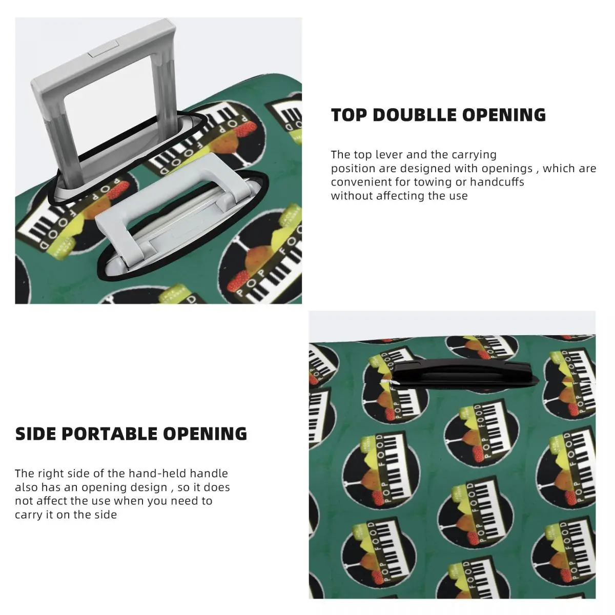 غطاء ألبوم الطعام Jack Stauber Pop غطاء حقيبة حماية مرن لحماية أمتعة السفر مقاس 18-32 بوصة