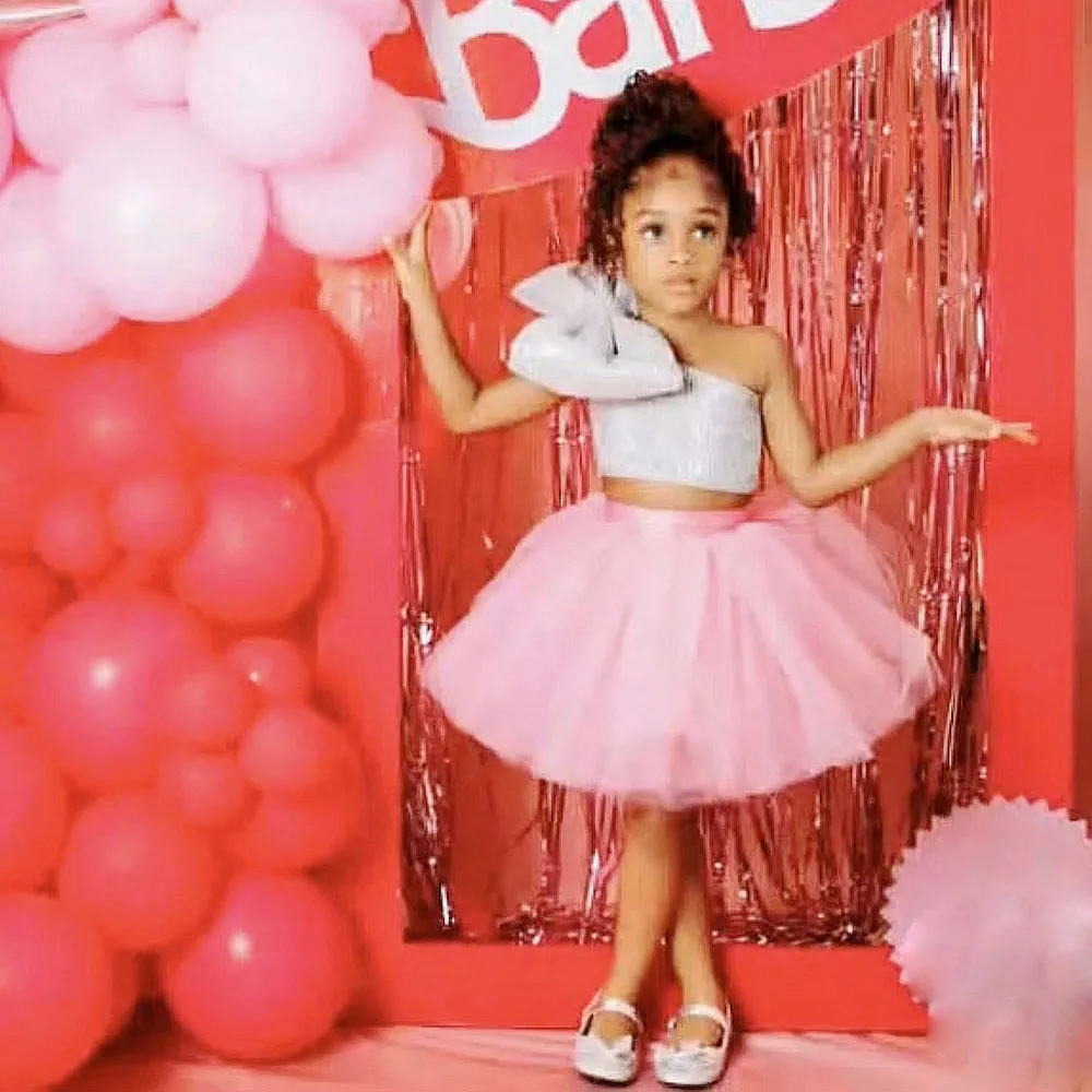 

Baby Pink Little Girls Birthday Skirts Short Pretty Kids Daughter Skirt For Photos Tutu Skirt