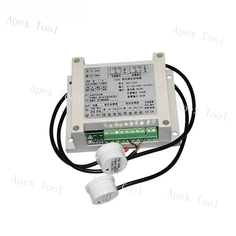 High and Low Level Controller C352 Tank Float Switch Valve PLC Relay Water Level Sensor with 1/2/3 Non-contact Sensor Module