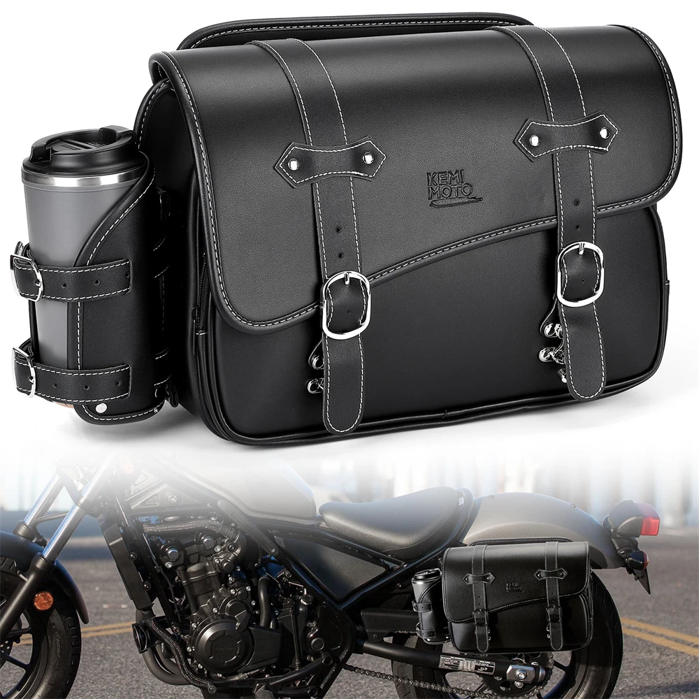 Motorcycle Saddlebag For CMX500 Side Saddle Bag PU Waterproof Saddlebags For Honda Rebel CMX500 250 300 350 500 1100 For Yamaha