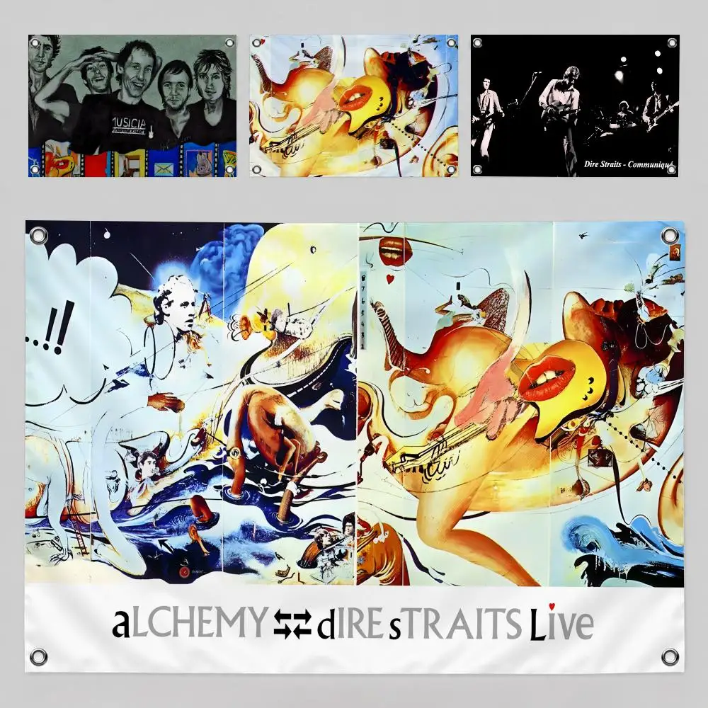Dire Straits Rock Band 80s Classic Flags Home Yard & Garden Decor Banner - Indoor Outdoor Wall Hanging Flag