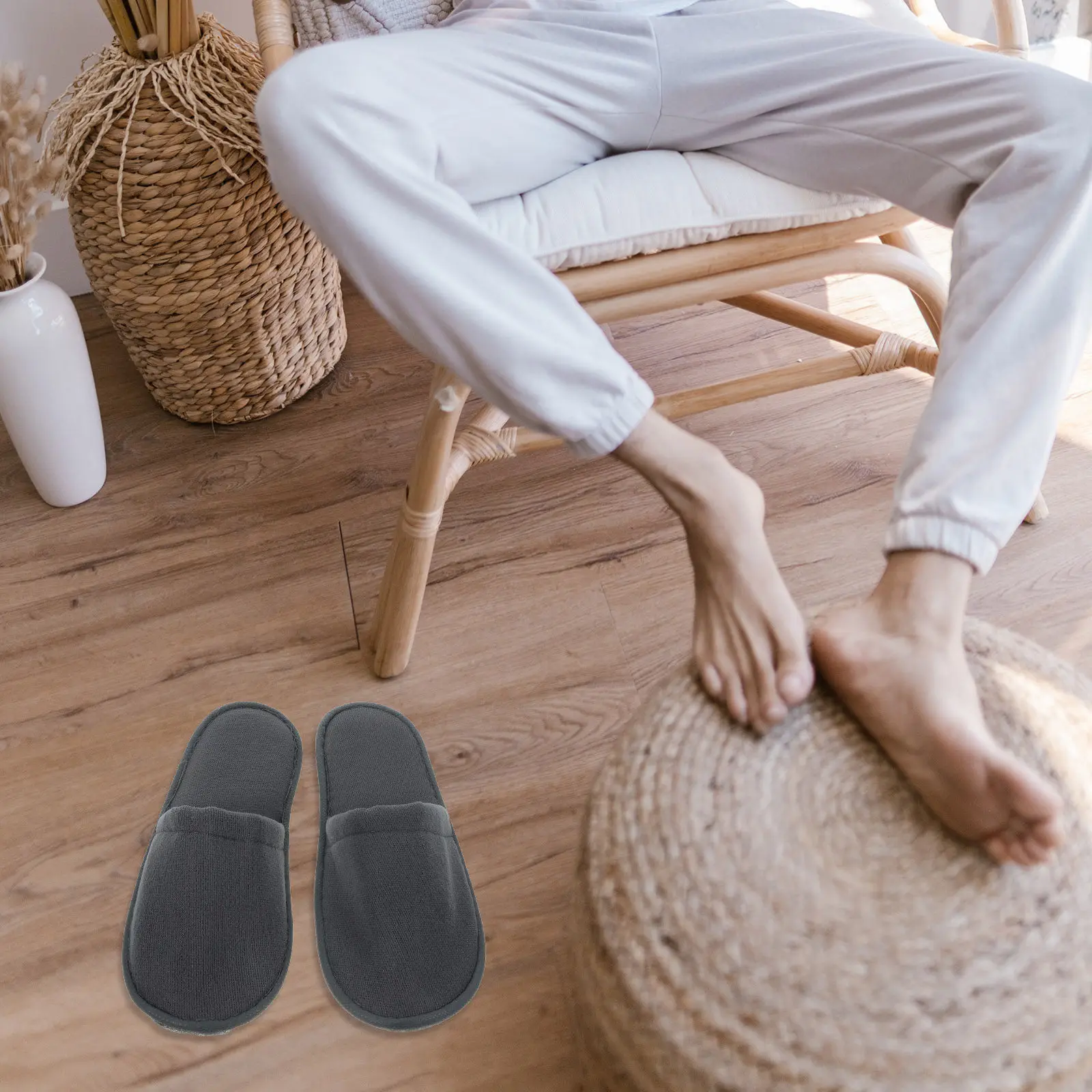

6Pairs Thick Disposable Slippers Comfortable Breathable Home Hotel Travel Spa Guest Indoor Slippers Supple Convenient One-Time
