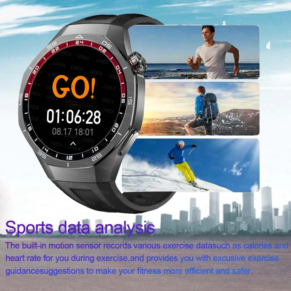 الرجال زائد ساعة ذكية GPS المسار ساعة AMOLED شاشة مراقب معدل ضربات القلب بلوتوث دعوة IP67 مقاوم للماء الرجال Smartwatch برو جديد #4