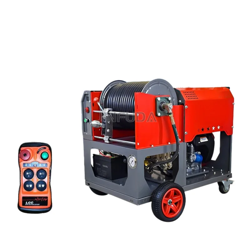 Remote Control High Pressure Pipe Unblocking 200bar Drain Unblocking Machine High Pressure Sewer Jetter for Cleaning Drains